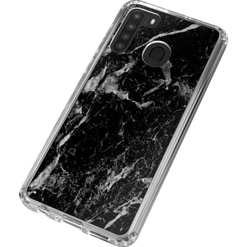 Crushed Black Galaxy A21 Clear Case