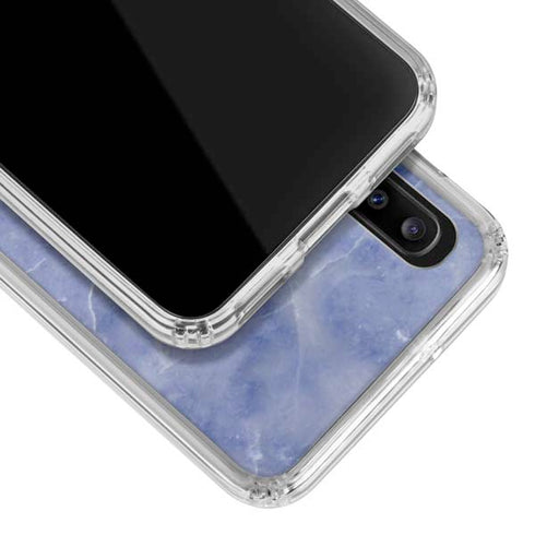 Crushed Blue Galaxy A20 Clear Case