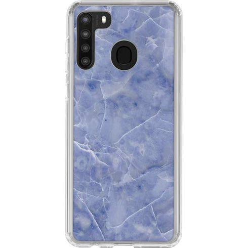 Crushed Blue Galaxy A21 Clear Case