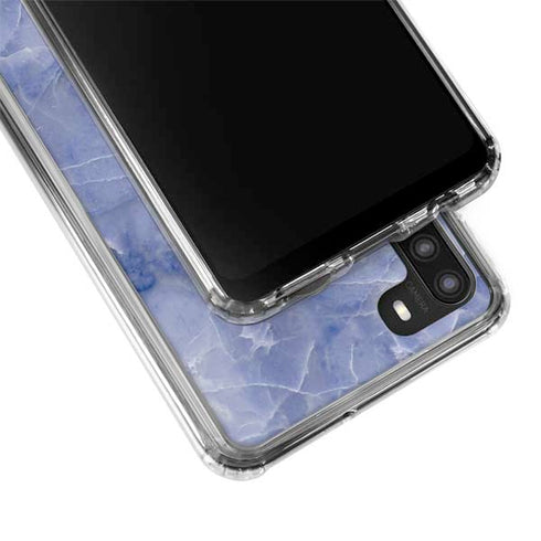 Crushed Blue Galaxy A21 Clear Case