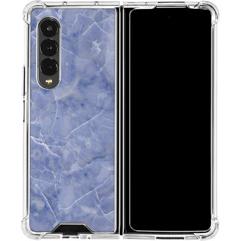 Crushed Blue Galaxy Z Fold4 5G Clear Case