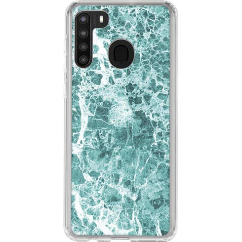 Crushed Turquoise Galaxy A21 Clear Case
