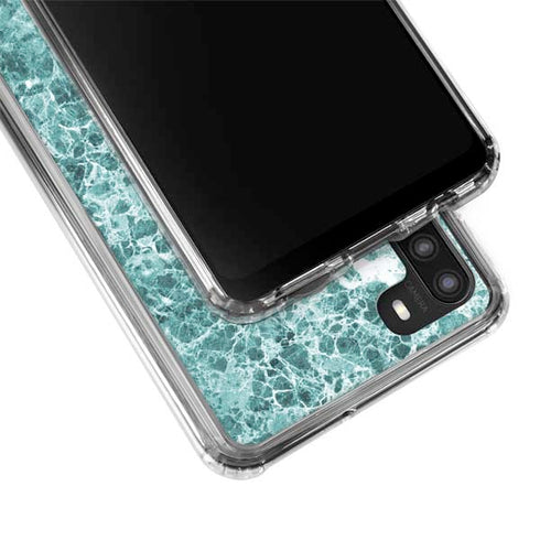 Crushed Turquoise Galaxy A21 Clear Case