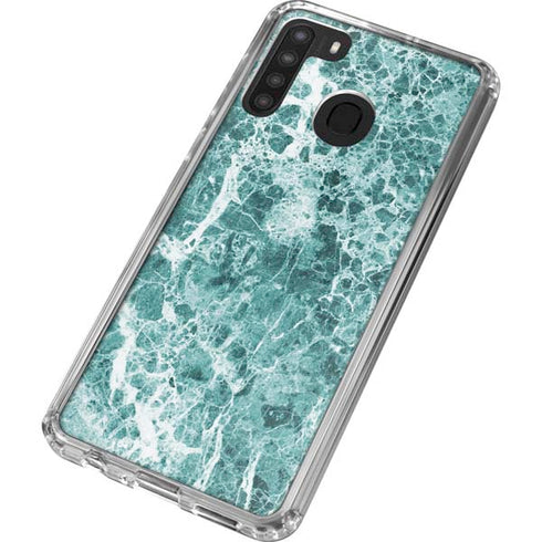 Crushed Turquoise Galaxy A21 Clear Case