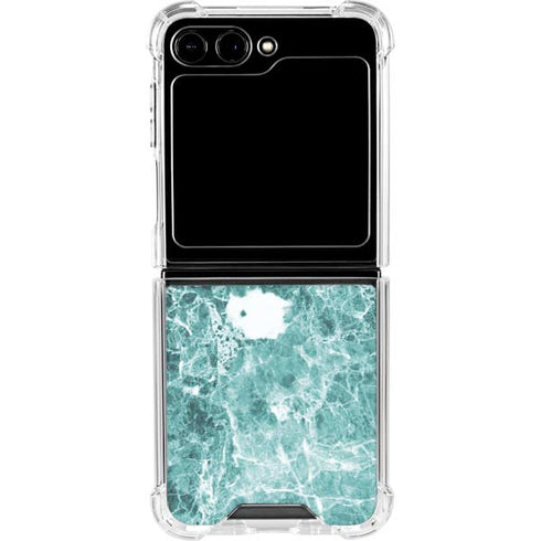 Crushed Turquoise Galaxy Z Flip5 5G Clear Case