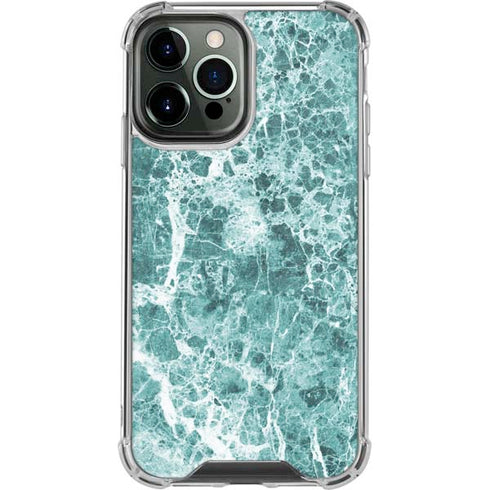 Crushed Turquoise iPhone 13 Pro Max Clear Case