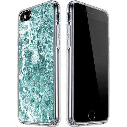 Crushed Turquoise iPhone SE (2nd & 3rd Gen) Clear Case