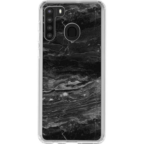 Crystal Black Galaxy A21 Clear Case