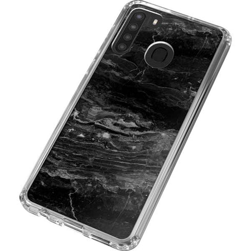 Crystal Black Galaxy A21 Clear Case