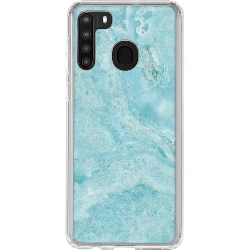 Crystal Turquoise Galaxy A21 Clear Case