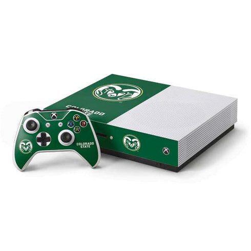 Colorado State University CSU Rams Logo Xbox One S Console and Controller Bundle Skin