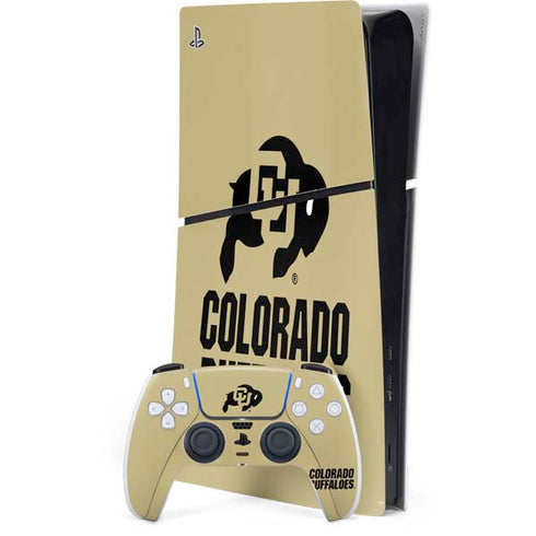 University of Colorado CU Collegiate Text PS5 Slim Digital Edition Console Skin