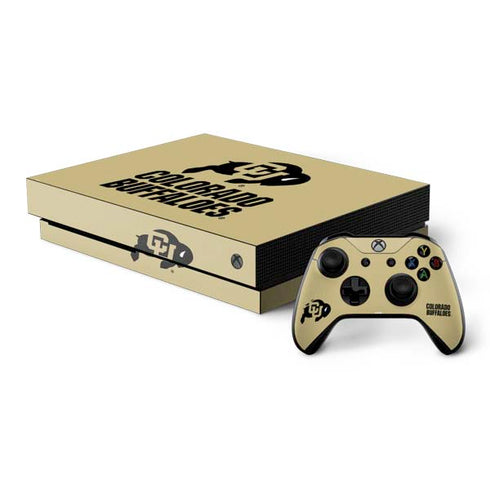 University of Colorado CU Collegiate Text Xbox One X Bundle Skin