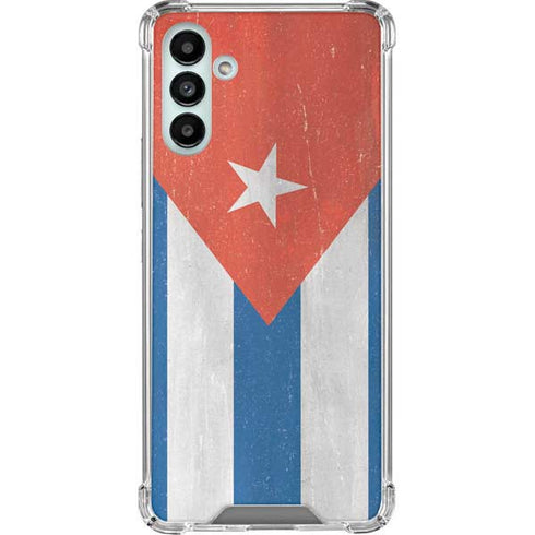 Cuban Flag Distressed Galaxy A13 5G Clear Case