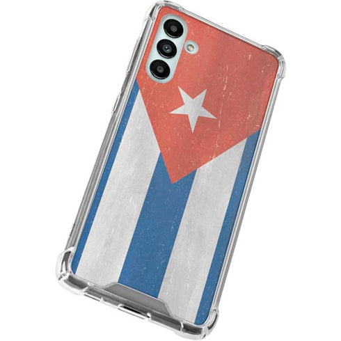 Cuban Flag Distressed Galaxy A13 5G Clear Case