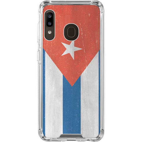 Cuban Flag Distressed Galaxy A30 Clear Case