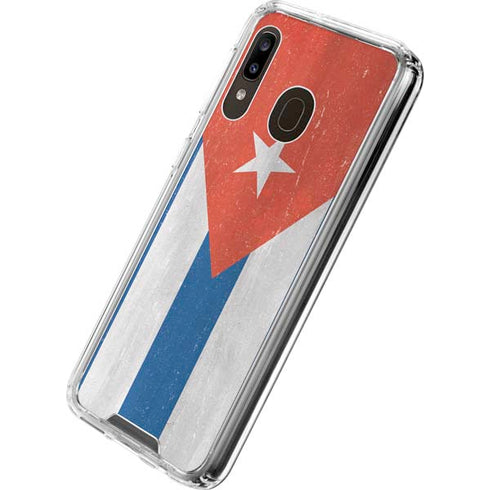 Cuban Flag Distressed Galaxy A30 Clear Case