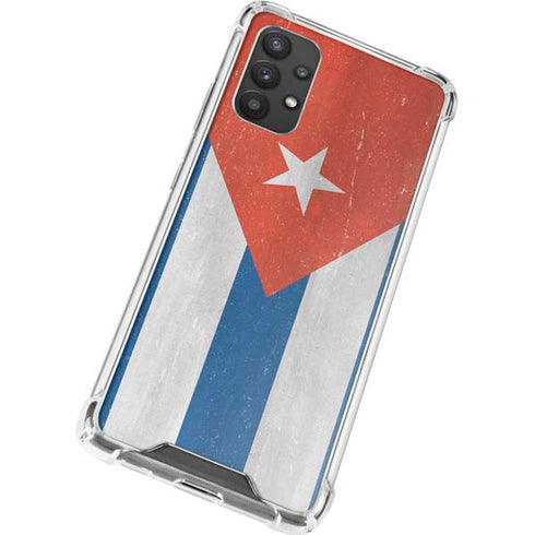 Cuban Flag Distressed Galaxy A32 5G Clear Case