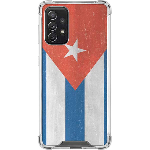 Cuban Flag Distressed Galaxy A72 5G Clear Case