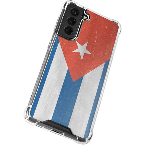 Cuban Flag Distressed Galaxy S21 FE Clear Case
