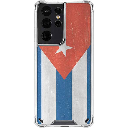 Cuban Flag Distressed Galaxy S21 Ultra 5G Clear Case