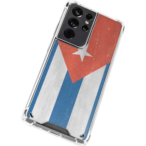 Cuban Flag Distressed Galaxy S21 Ultra 5G Clear Case