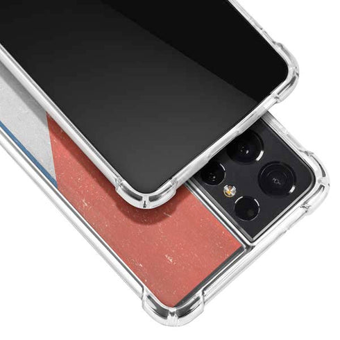 Cuban Flag Distressed Galaxy S21 Ultra 5G Clear Case