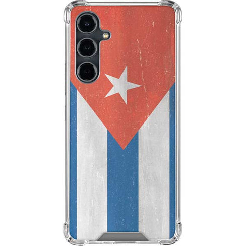 Cuban Flag Distressed Galaxy S23 FE Clear Case