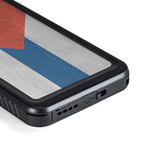 Cuban Flag Distressed Galaxy S23 Plus Waterproof Case