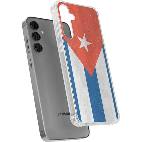Cuban Flag Distressed Galaxy S24 Plus Clear Case