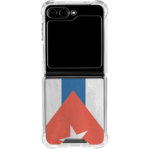 Cuban Flag Distressed Galaxy Z Flip5 5G Clear Case