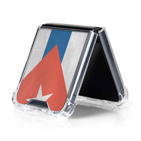 Cuban Flag Distressed Galaxy Z Flip5 5G Clear Case
