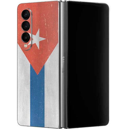 Cuban Flag Distressed Galaxy Z Fold4 5G Skin