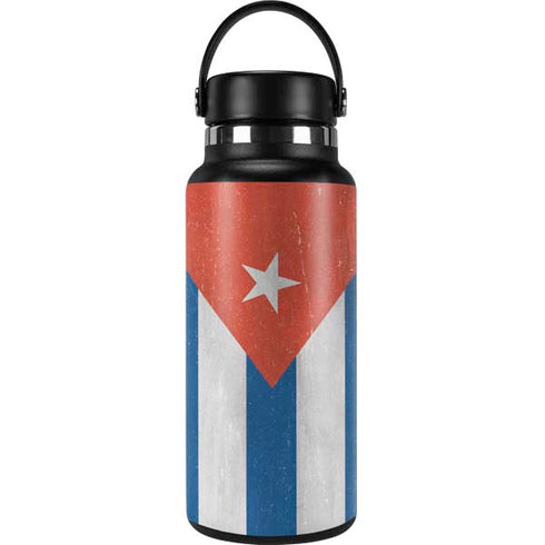Cuban Flag Distressed Hydro Flask 32oz Wide Mouth Skin