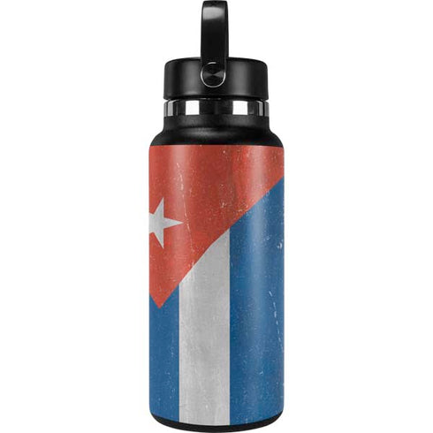Cuban Flag Distressed Hydro Flask 32oz Wide Mouth Skin