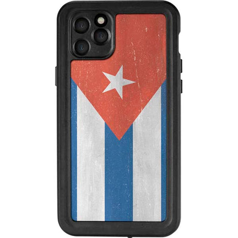 Cuban Flag Distressed iPhone 11 Pro Max Waterproof Case