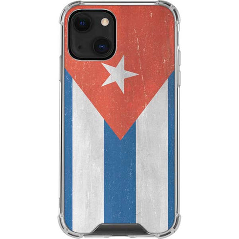 Cuban Flag Distressed iPhone 15 Plus Clear Case