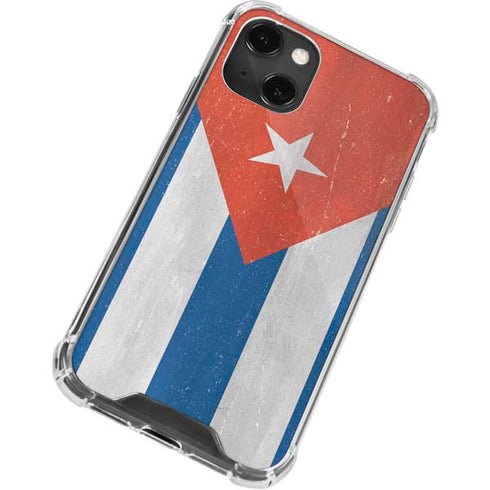 Cuban Flag Distressed iPhone 15 Plus Clear Case