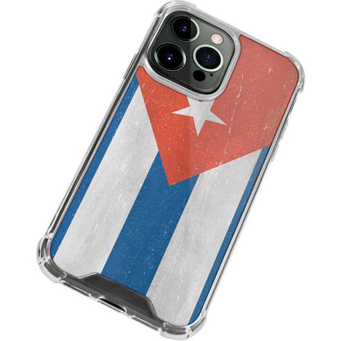 Cuban Flag Distressed iPhone 15 Pro Clear Case