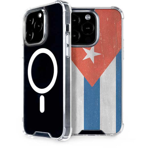 Cuban Flag Distressed iPhone 15 Pro MagSafe Case