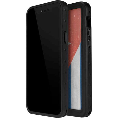 Cuban Flag Distressed iPhone 14 Pro Max Waterproof Case