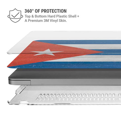 Cuban Flag Distressed MacBook Pro 16in (2021-25) Case plus Skin