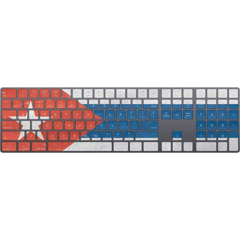 Cuban Flag Distressed Magic Keyboard with Numeric Keypad Skin