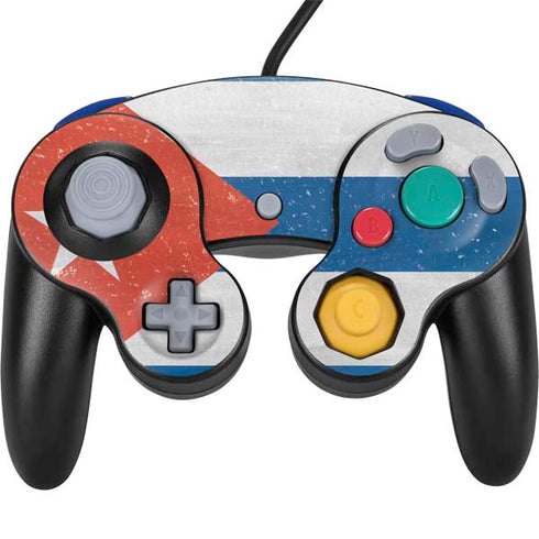 Cuban Flag Distressed Nintendo GameCube Controller Skin