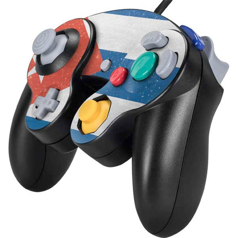 Cuban Flag Distressed Nintendo GameCube Controller Skin