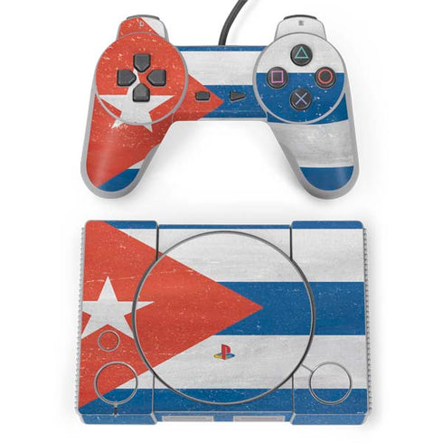 Cuban Flag Distressed PlayStation Classic Bundle Skin