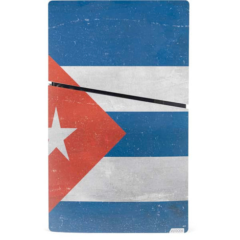 Cuban Flag Distressed PS5 Slim Digital Edition Bundle Skin