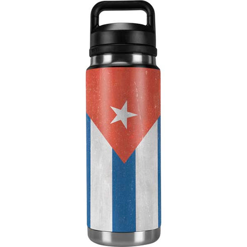 Cuban Flag Distressed YETI Rambler 26oz Bottle Skin
