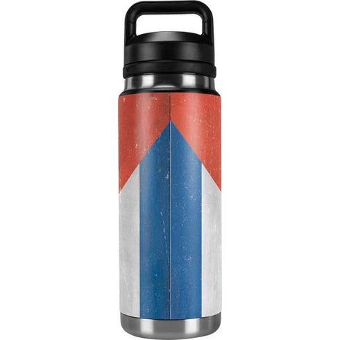 Cuban Flag Distressed YETI Rambler 26oz Bottle Skin