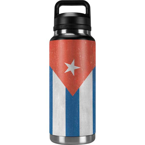 Cuban Flag Distressed YETI Rambler 36oz Bottle Skin